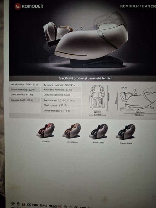 Scaun de masaj komoder Titan 1