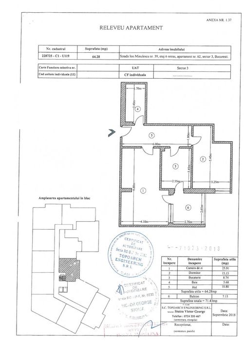 Apartament 2 camere mobilat și utilat, balcon, Ion Minulescu, Sector 3