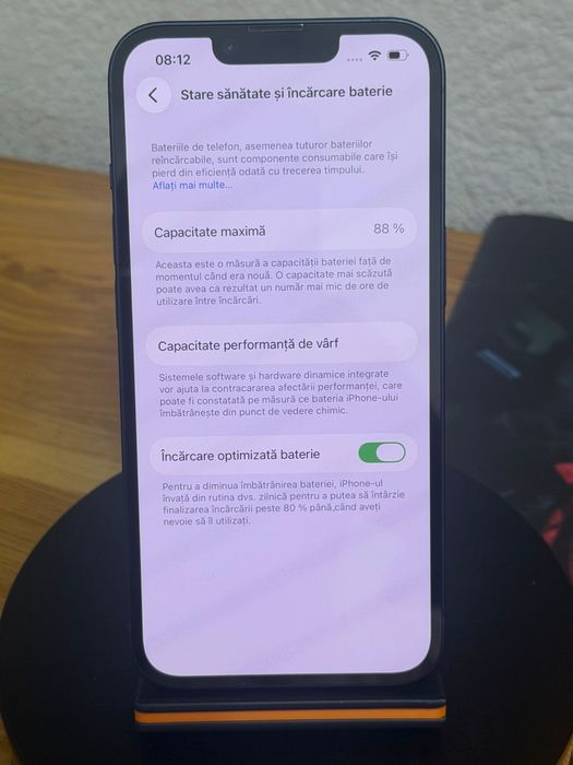 iPhone 14, culoare Blue (albastru), 128 GB, în stare foarte bună, funcționează impecabil. Sănătatea bateriei este de 88%