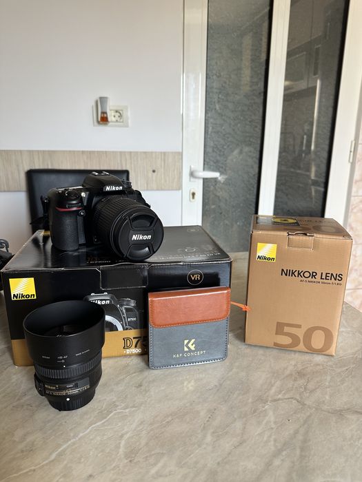 Nikon D7500 kit + 1 obiectiv 50 mm + filtru ND4-64&CPL+ geanta si trepied