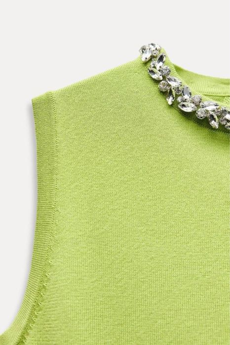 Стильная блуза с камнями, zara, оригинал