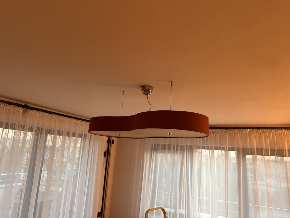 Lustra living 6 becuri forma chitara bordo