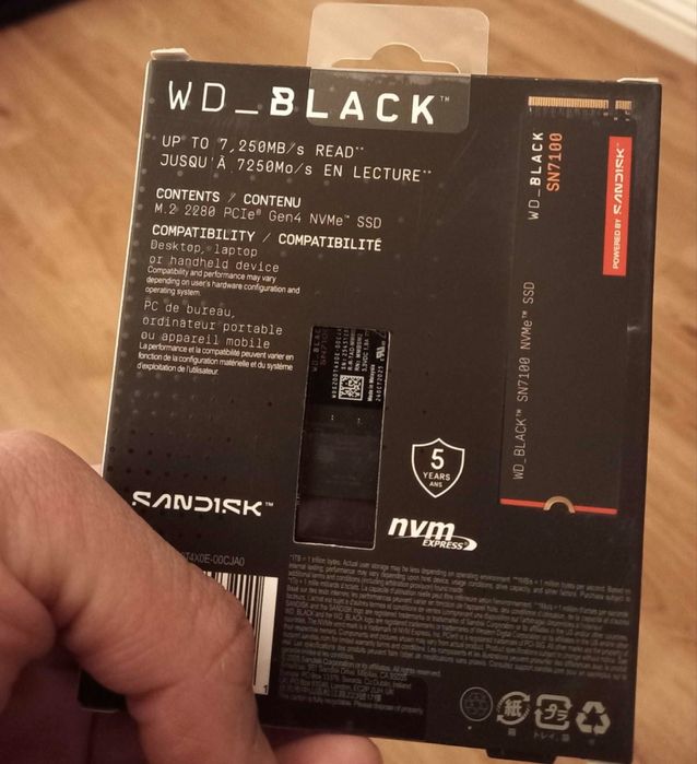 SSD Western Digital Black SN7100 , NVMe™ M.2, 2TB. Nou.