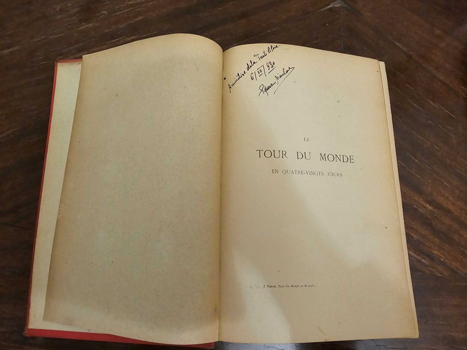 1925 Jules Verne – Ocolul Pământului în 80 de zile – ediție franceză Hachette, ilustrată, copertă cartonată (hardcover)