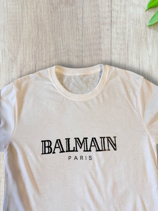 Tricou Balmain unisex alb premium | Marimea S | Nou