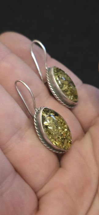 Cercei argint chihlimbar