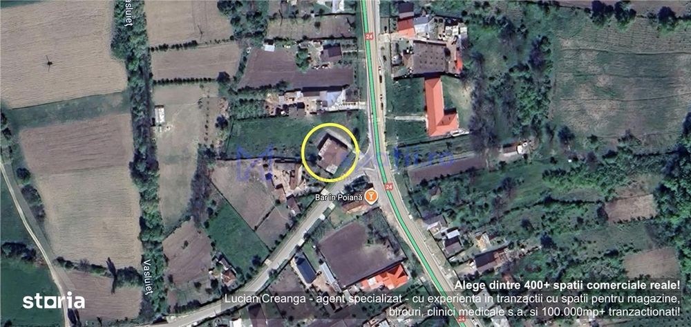 Spatiu comercial Poiana, intersectie, 500mp, DN Iasi - Vaslui