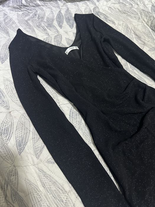 блестящее мини платье mango