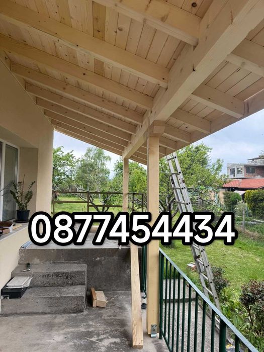 Дървени навеси, гаражни конструкции, перголи и други