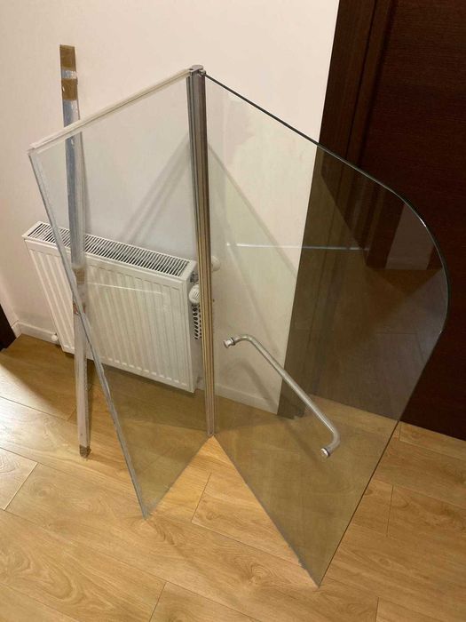 Paravan cada sticla securizata, 104.5 x 140 cm, transparent