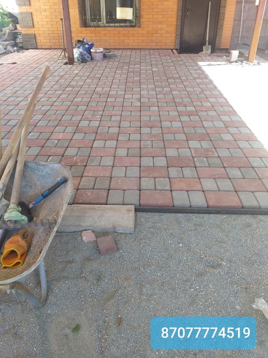 Укладка брусчатки. Установка поребрика - Cтроительные услуги Астана на Olx