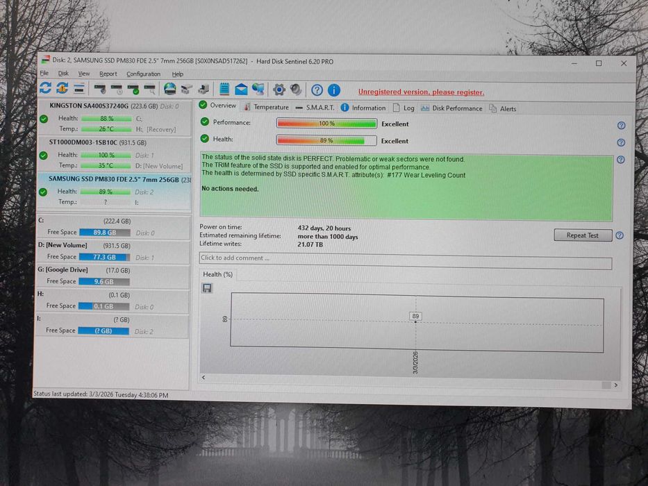 SSD Samsung PM830 256 GB