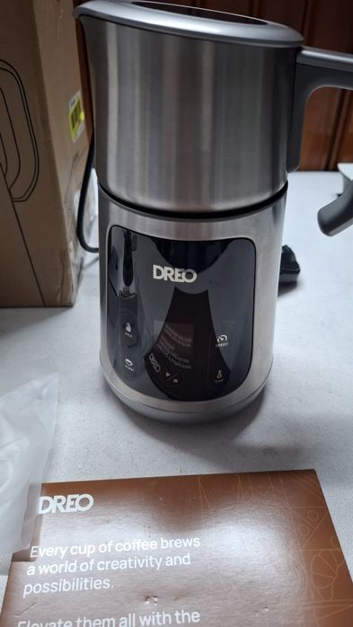 DREO BaristaMaker разпенител за мляко, всичко в 1, 800 мл, 6 вида мляко, неръждаема стомана, 600W