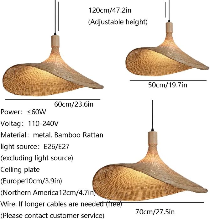 Висящо осветителни тела от ръчно тъкан ратан