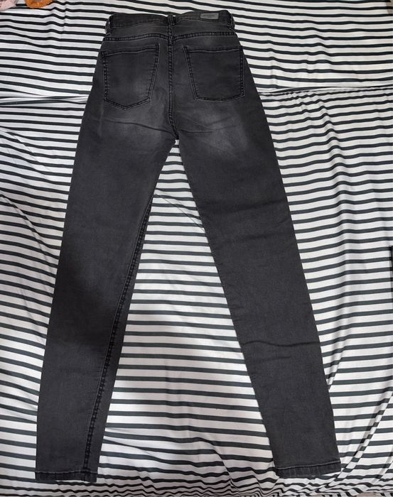 Blugi skinny gri inchis Bershka High Waist 34