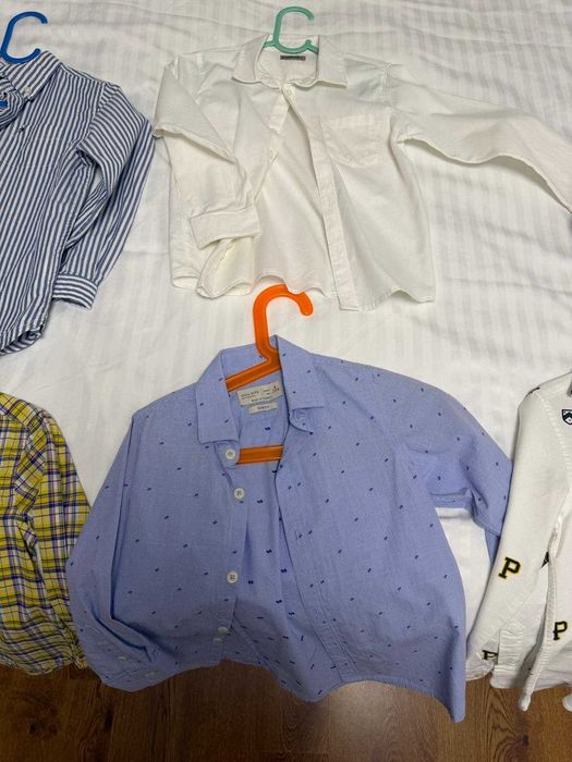 Lot 6 cămăși băieți – Ralph Lauren, Tommy Hilfiger, Zara 250 lei lotul