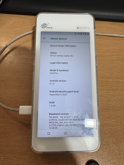 POS Pax A920 Pro Android 8.1
