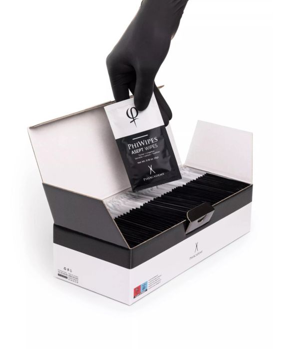 Phi academy кърпички преди/ след грижа дезинфектиращи перманентен грим