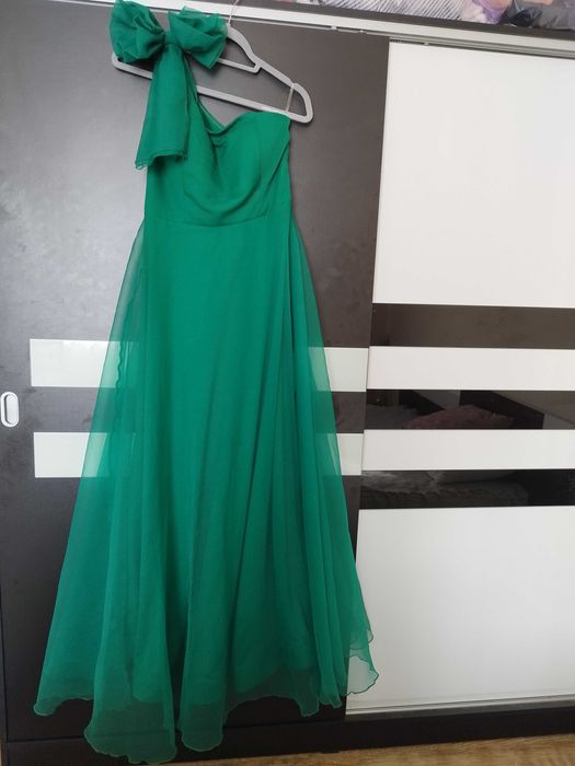 Официална дълга рокля с тюл, размер 42