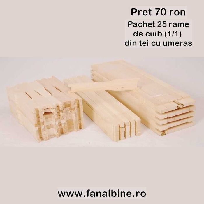 Pachete 25 rame din tei de cuib sau magazie, disponibile și găurite