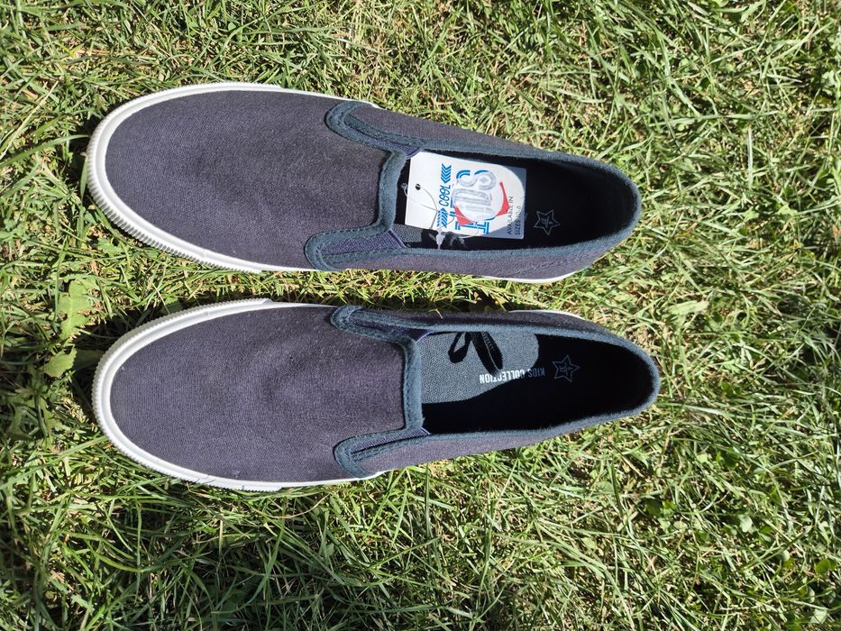 Тъмносини платненки / slip-on обувки р-р 35