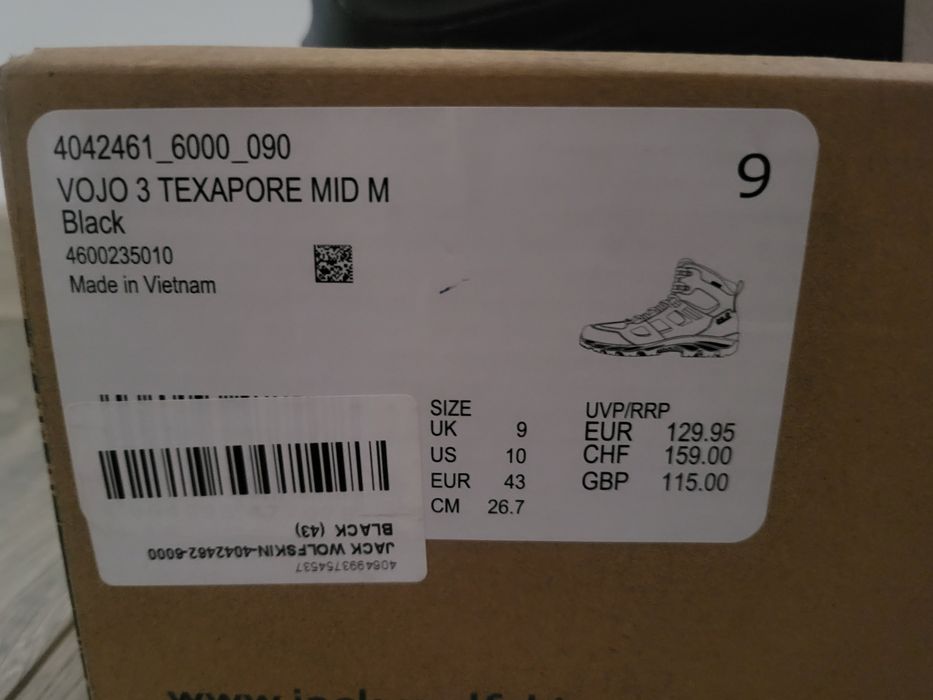 Jack Wolfskin Vojo 3 ghete nr.43 NOI