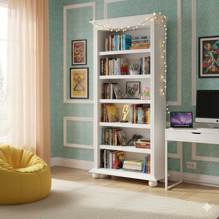 Etajera biblioteca din lemn masiv Seby