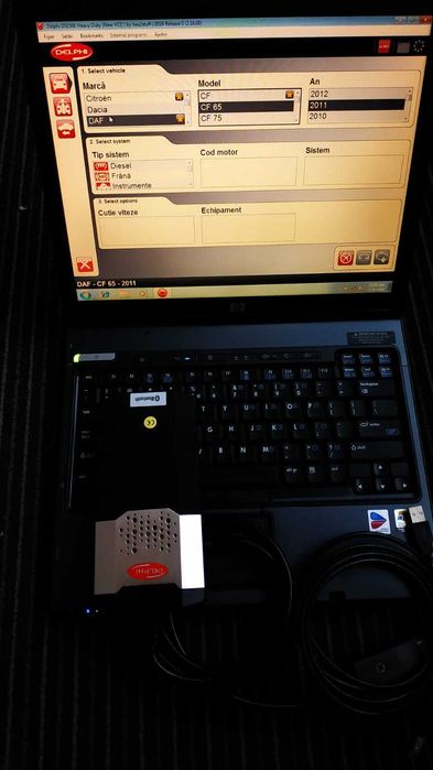 Kit diagnoza auto delfi multimarca turisme+camioane + Laptop full instalat limba romana, diagnoza, programari, activari functii, service auto