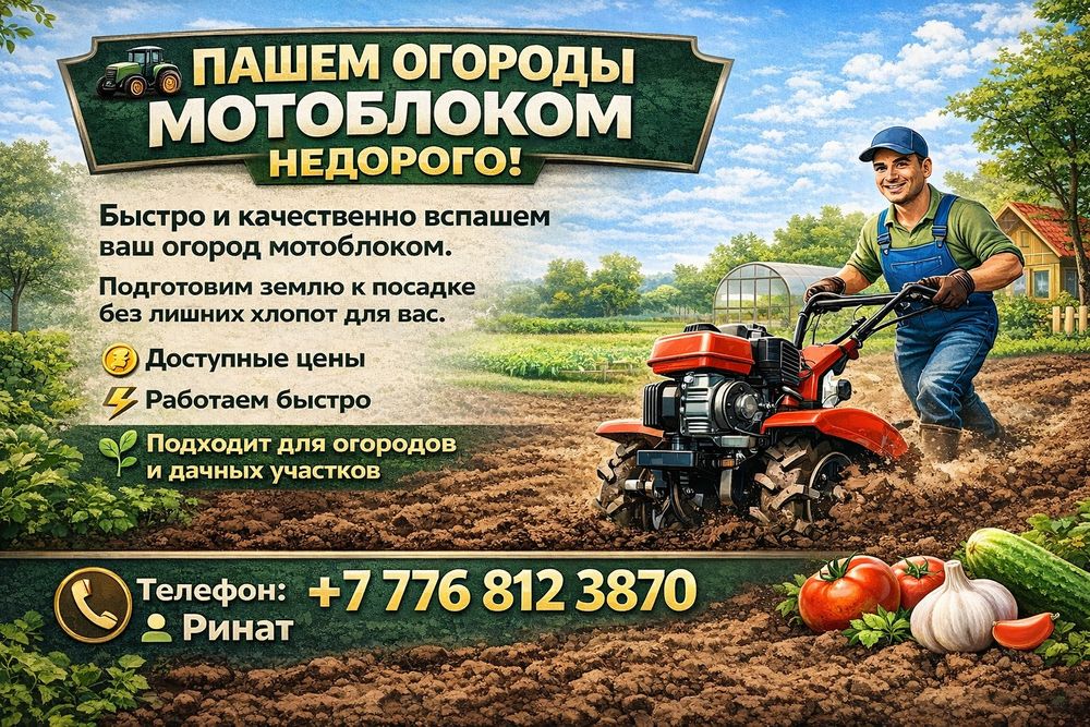 Пашем огороды мотоблоком