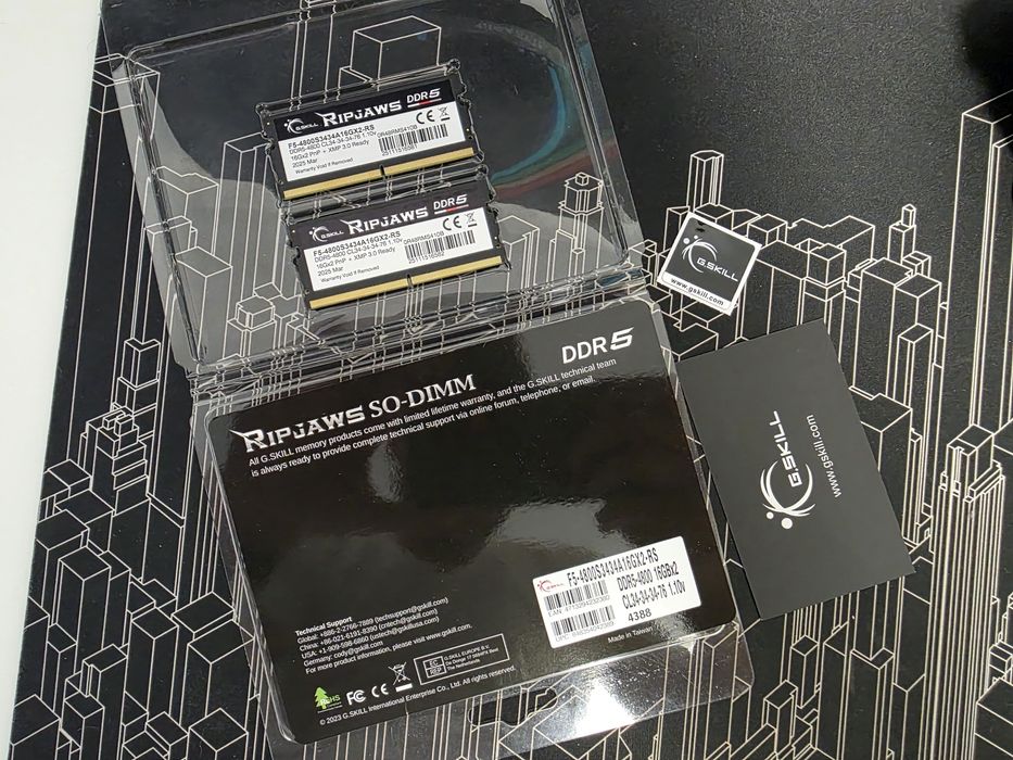 G.Skill Ripjaws - Ram SODIMM DDR5 4800 Mhz 32GB F5-4800S3434A16GX2-RS