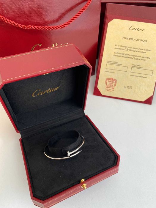 Brățară Cartier Juste un Clou Small 16 Aur Alb 24K cu cutie