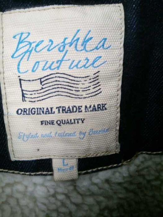 Geacă Denim Bershka Couture cu Blăniță Sherpa – Mărimea L