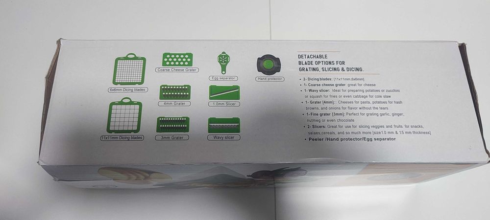 Feliator legume multifunctional, lame inox, recipient stocare