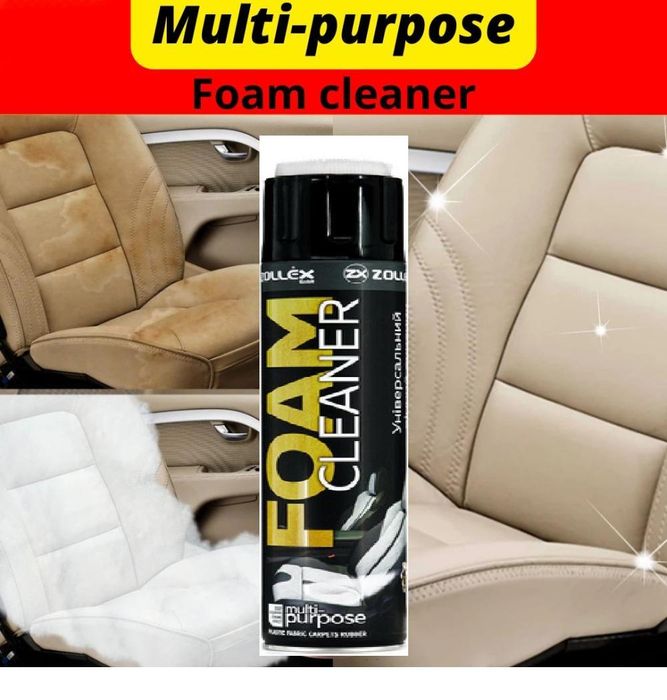 пяна за почистване - интериорна с четка zollex 650мл. zc-233, ...