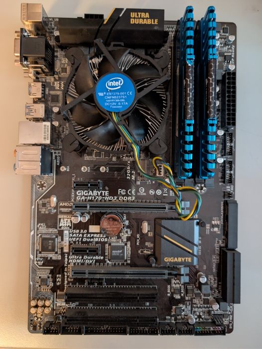 Kit placa GA-H170-HD3 + CPU i5 6600T + 8 GB Ram