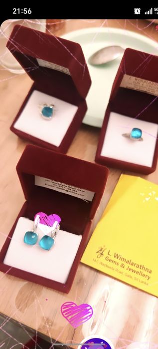 Комплект Голубой топаз с себром 925