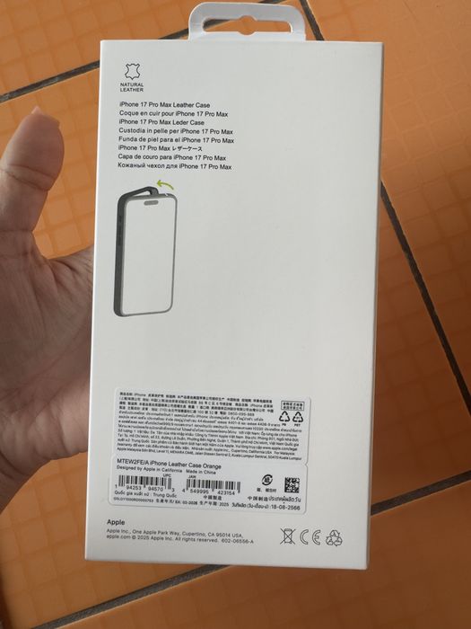 iPhone 17 Pro Max  Leather Orange Case