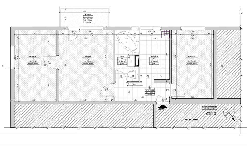 Apartament 3 camere, etaj 2/4, însorit, situat în Astra aproape de piață înconjurat de spații verzi