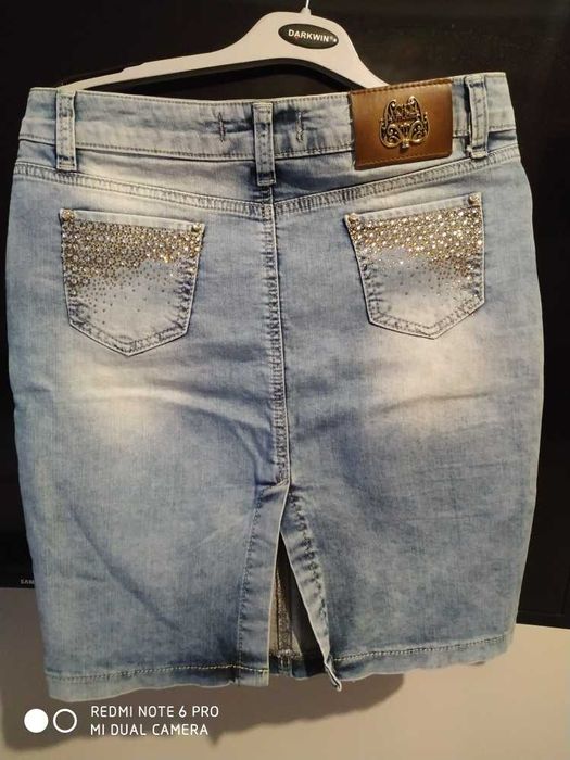 Юбка джинсовая со стразами,Турция