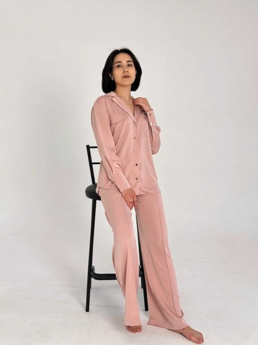 Костюм женский, шелковый FelivAro, брючный, Турция