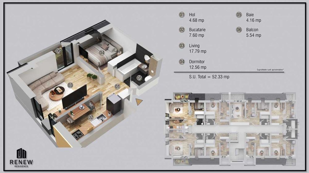 Ap. 2 cam. aprilie 2026 zona Militari Residence