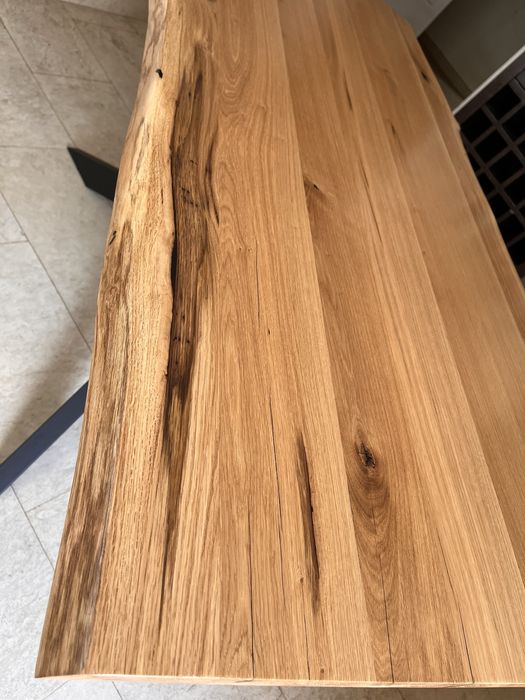 Трапезна маса от дъб с метални крака 160/85