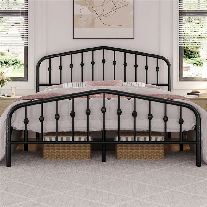 Cadru pat 160x200cm metalic modern rezistent |S 615153 Black 160x200cm