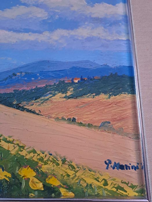 tablou pictura pe panza 58/48 cm semnat P Morini