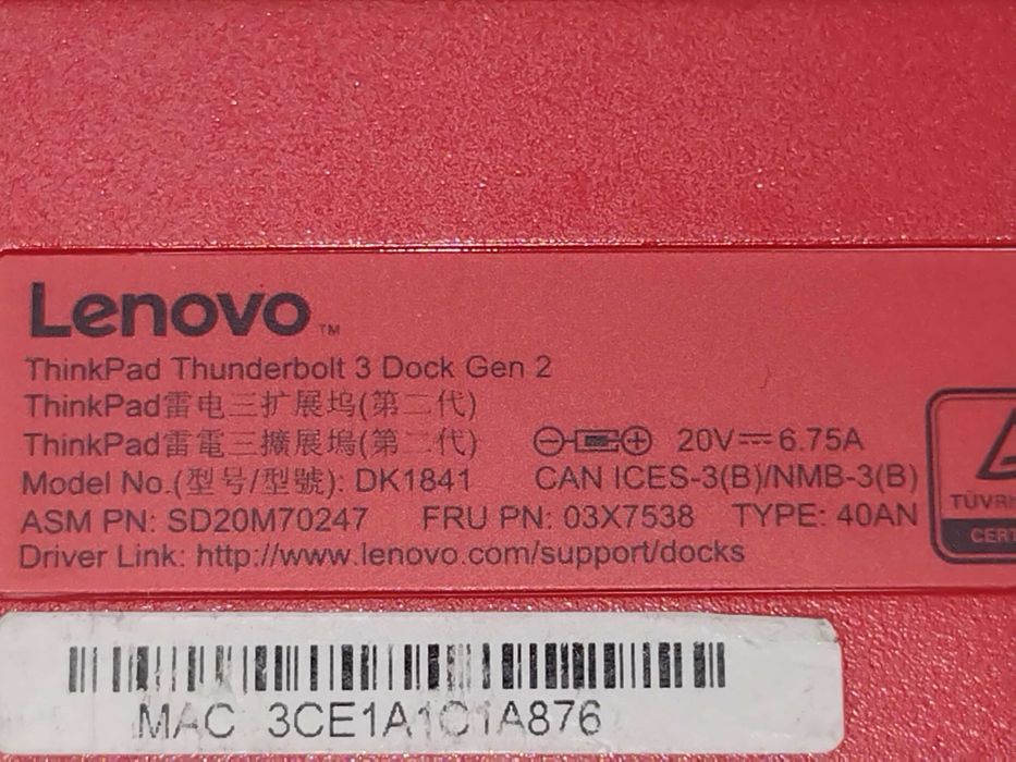 Docking Station Lenovo ThinkPad Thunderbolt 3 Dock Gen 2  DK1841