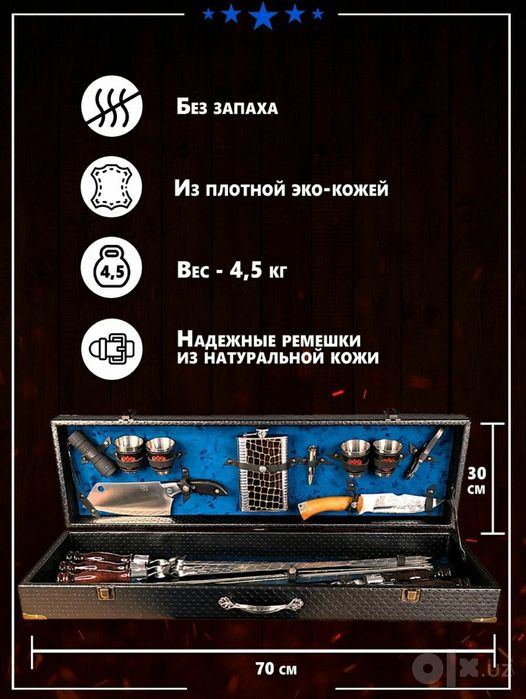 Подарочный набор для шашлыка в кейсе blue.