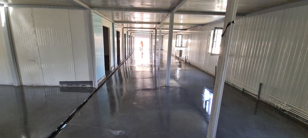 Turnare platforme șapă din Beton - industrial cu elicopter si cuart