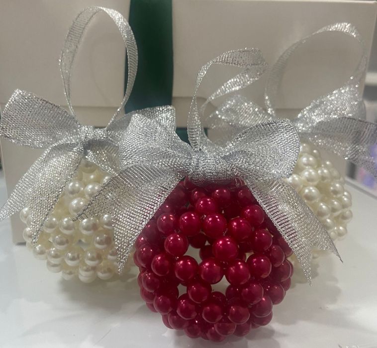 Шар из бусинок для ёлки