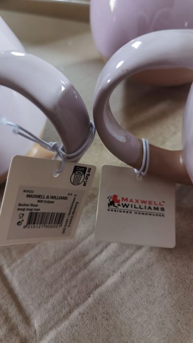 Set 4 căni ceramică roz, 450ml