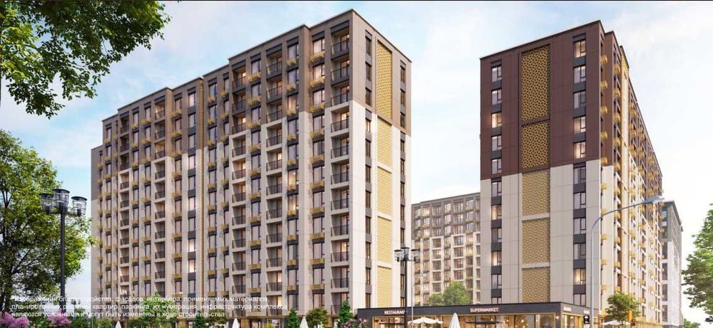 Новостройка, 3х комнатная, Алмазарский, Ипотека (XS)